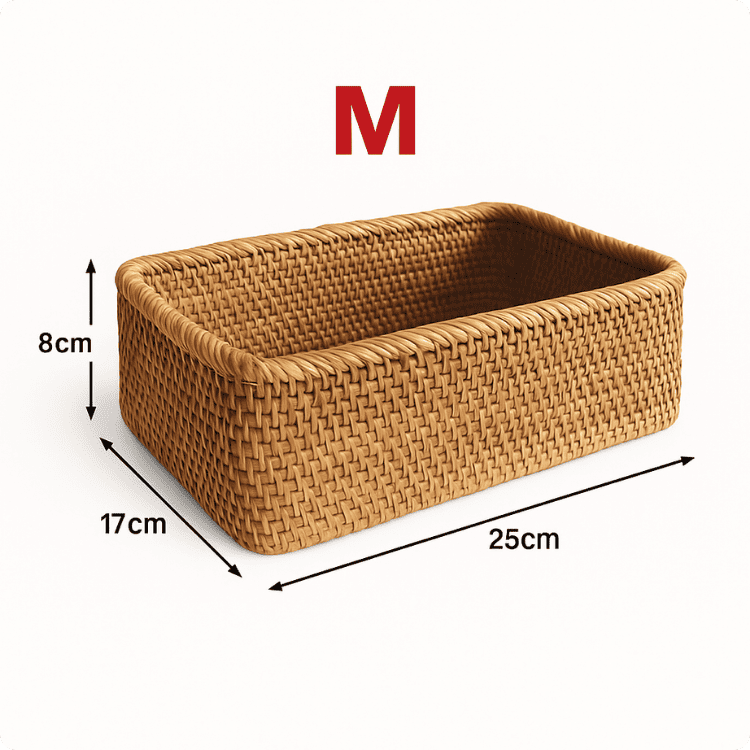 Cesto de Palha Rattan Feito a Mão