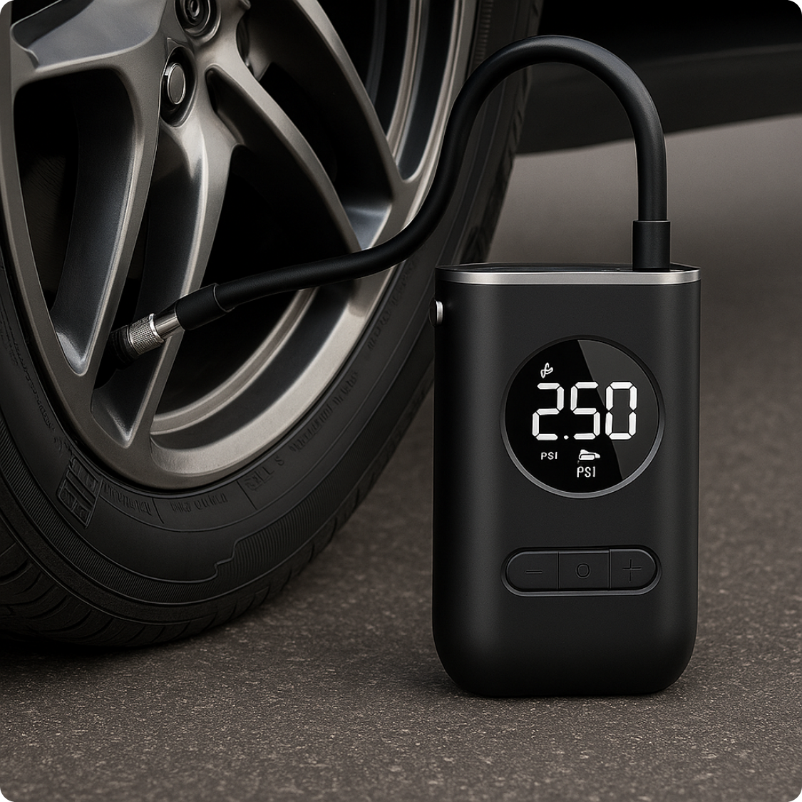Mini Compressor de Ar Digital Portátil Recarregável