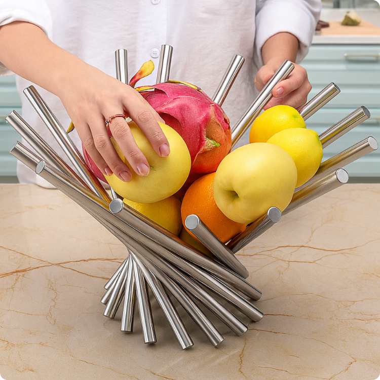 Fruteira Dobrável em Aço Inox