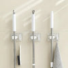 Suporte de Mops e Vassouras Modern Lar / Fixação Forte e Organização Perfeita sem Furos + Gancho Extra para Utensílios!