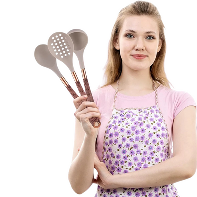 Conjunto de Utensílios de Cozinha de Silicone 10 Peças com Suporte