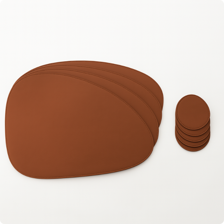 Jogo Americano Sousplat Dupla Face Mesa Posta Em Material Premium + Porta Copo Cortesia