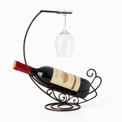 Suporte para Vinho e Taças em Metal